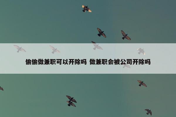 偷偷做兼职可以开除吗 做兼职会被公司开除吗