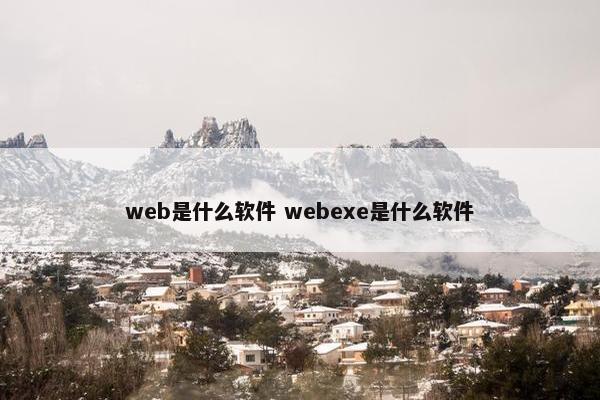 web是什么软件 webexe是什么软件