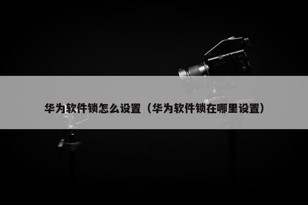 华为软件锁怎么设置（华为软件锁在哪里设置）