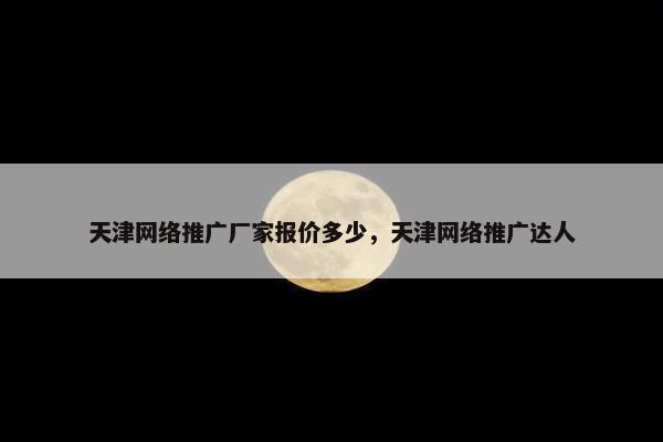 天津网络推广厂家报价多少，天津网络推广达人