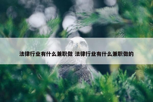 法律行业有什么兼职做 法律行业有什么兼职做的