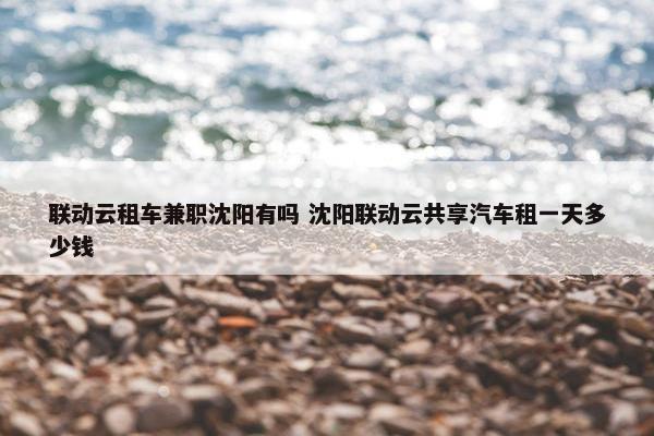 联动云租车兼职沈阳有吗 沈阳联动云共享汽车租一天多少钱