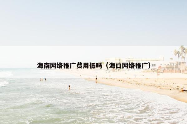 海南网络推广费用低吗（海口网络推广）