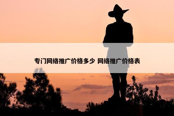 专门网络推广价格多少 网络推广价格表