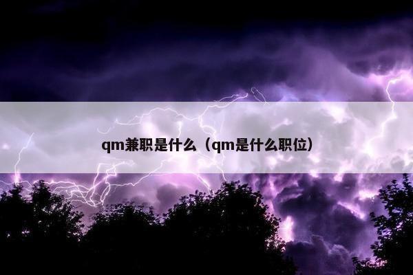 qm兼职是什么（qm是什么职位）