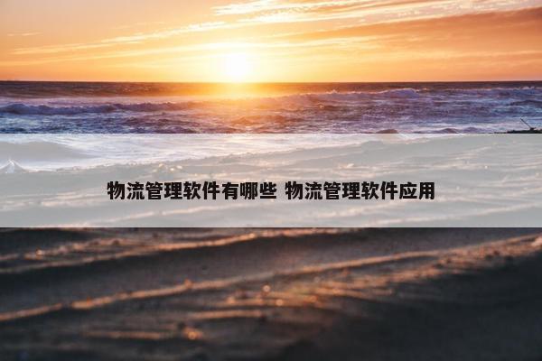 物流管理软件有哪些 物流管理软件应用