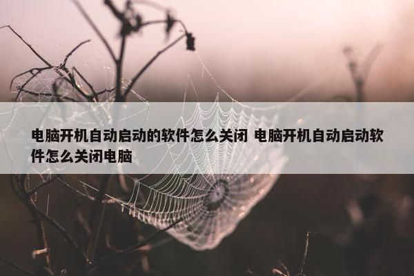 电脑开机自动启动的软件怎么关闭 电脑开机自动启动软件怎么关闭电脑