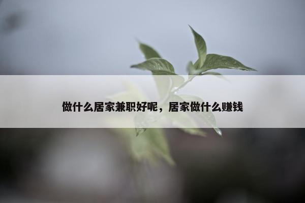 做什么居家兼职好呢，居家做什么赚钱