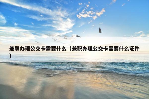 兼职办理公交卡需要什么（兼职办理公交卡需要什么证件）