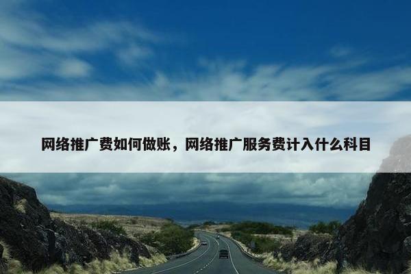 网络推广费如何做账，网络推广服务费计入什么科目