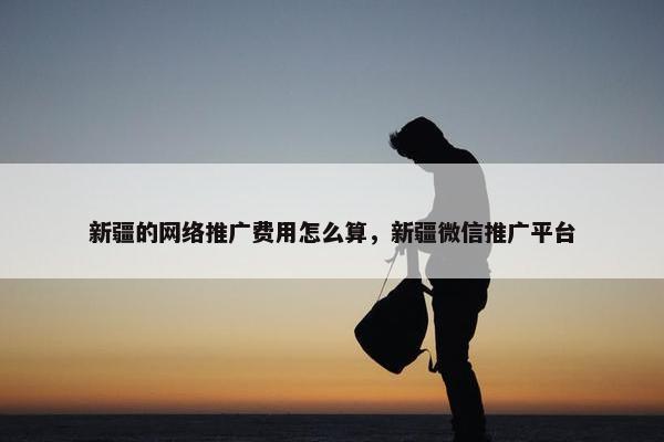 新疆的网络推广费用怎么算，新疆微信推广平台