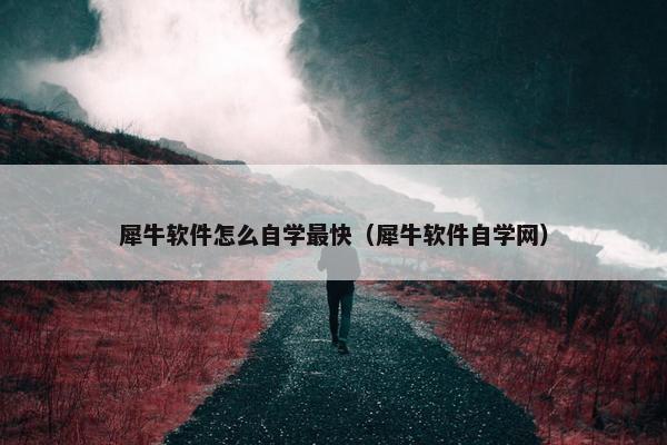 犀牛软件怎么自学最快（犀牛软件自学网）