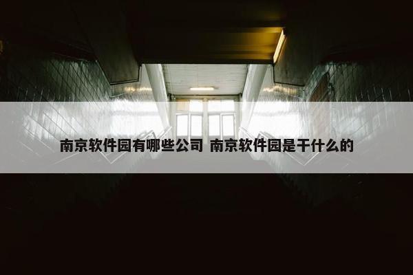 南京软件园有哪些公司 南京软件园是干什么的