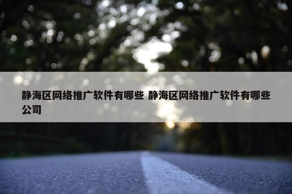 静海区网络推广软件有哪些 静海区网络推广软件有哪些公司