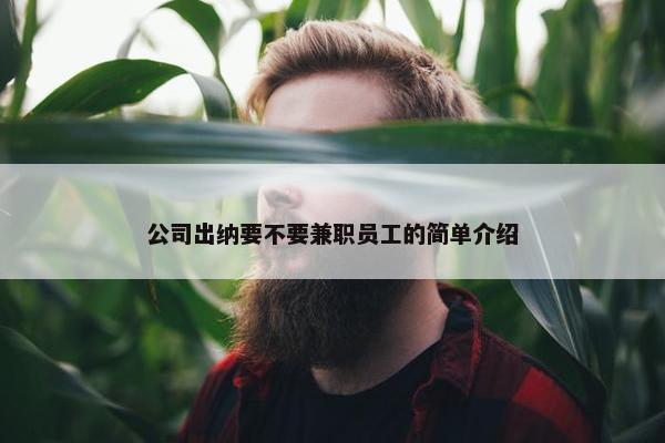 公司出纳要不要兼职员工的简单介绍