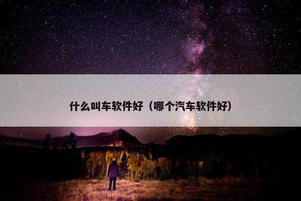 什么叫车软件好（哪个汽车软件好）