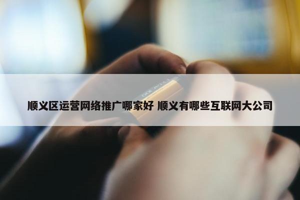 顺义区运营网络推广哪家好 顺义有哪些互联网大公司