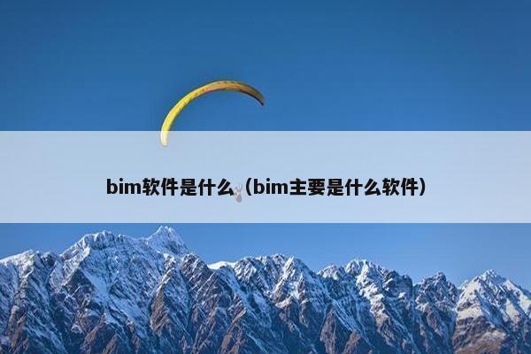 bim软件是什么（bim主要是什么软件）