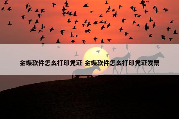 金蝶软件怎么打印凭证 金蝶软件怎么打印凭证发票