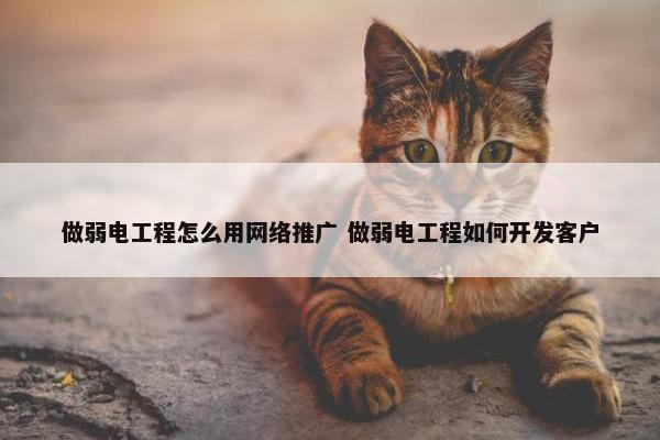 做弱电工程怎么用网络推广 做弱电工程如何开发客户