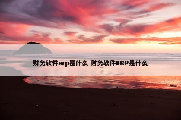 财务软件erp是什么 财务软件ERP是什么