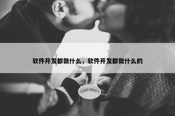 软件开发都做什么，软件开发都做什么的