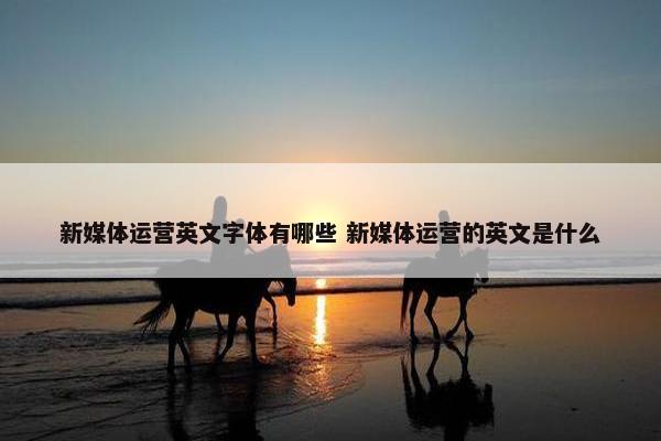 新媒体运营英文字体有哪些 新媒体运营的英文是什么