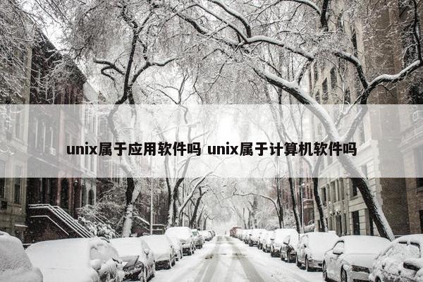 unix属于应用软件吗 unix属于计算机软件吗