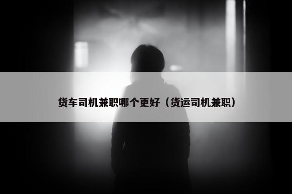 货车司机兼职哪个更好（货运司机兼职）