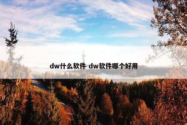 dw什么软件 dw软件哪个好用