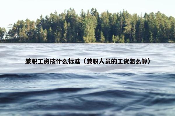 兼职工资按什么标准（兼职人员的工资怎么算）