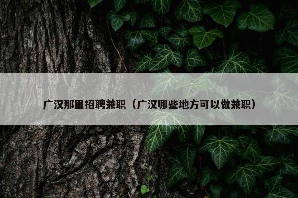 广汉那里招聘兼职（广汉哪些地方可以做兼职）