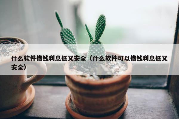 什么软件借钱利息低又安全（什么软件可以借钱利息低又安全）