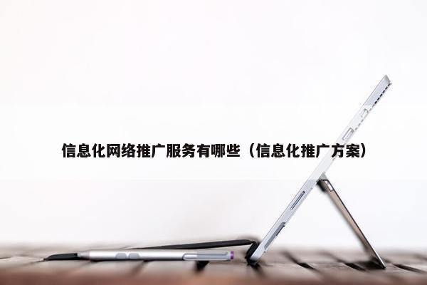 信息化网络推广服务有哪些（信息化推广方案）