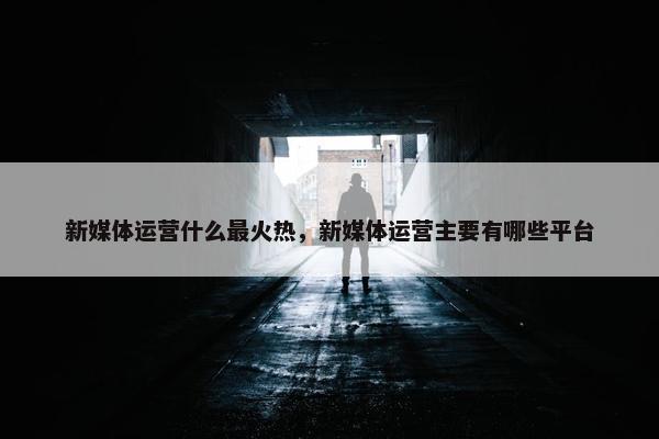 新媒体运营什么最火热，新媒体运营主要有哪些平台