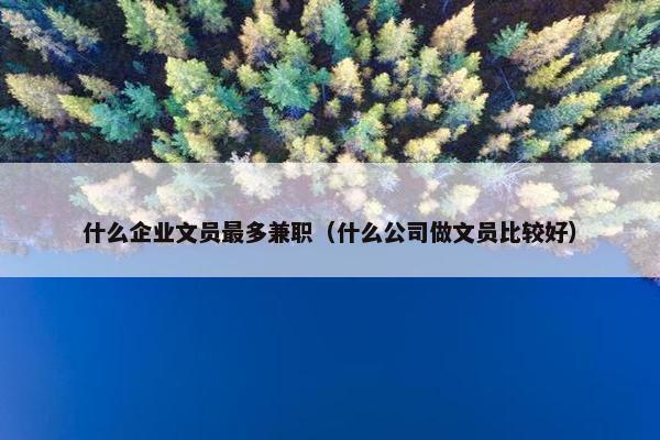 什么企业文员最多兼职（什么公司做文员比较好）