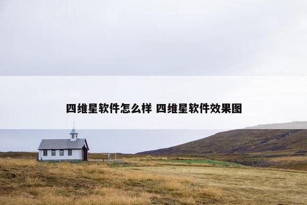 四维星软件怎么样 四维星软件效果图