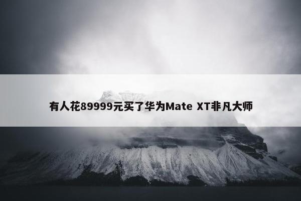 有人花89999元买了华为Mate XT非凡大师