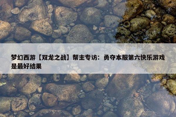 梦幻西游【双龙之战】帮主专访：勇夺本服第六快乐游戏是最好结果