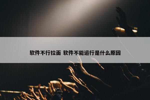 软件不行拉面 软件不能运行是什么原因