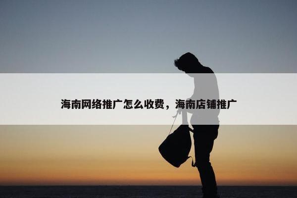 海南网络推广怎么收费，海南店铺推广