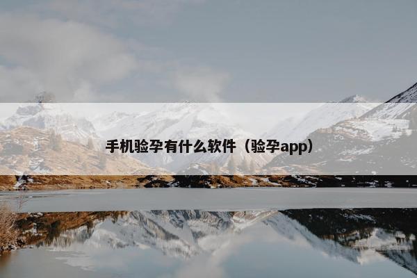 手机验孕有什么软件（验孕app）