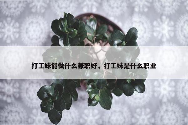 打工妹能做什么兼职好，打工妹是什么职业