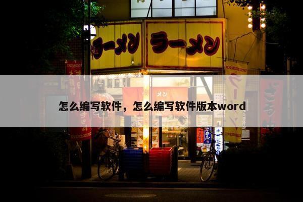 怎么编写软件，怎么编写软件版本word