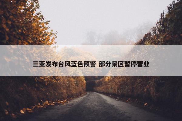 三亚发布台风蓝色预警 部分景区暂停营业