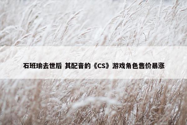 石班瑜去世后 其配音的《CS》游戏角色售价暴涨