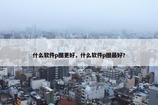 什么软件p图更好，什么软件p图最好?