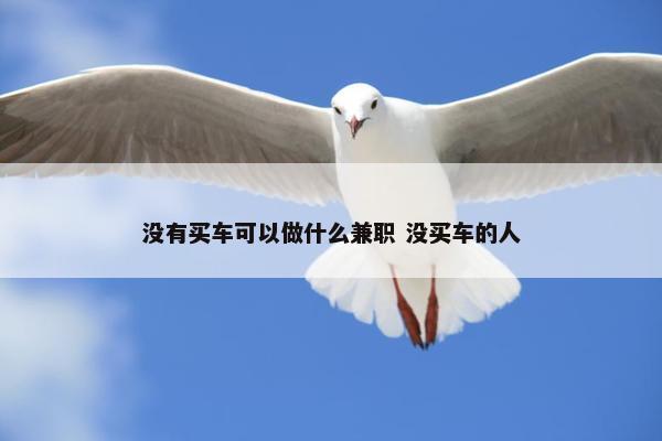 没有买车可以做什么兼职 没买车的人