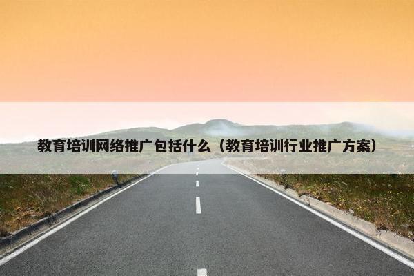 教育培训网络推广包括什么（教育培训行业推广方案）