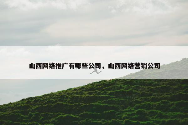 山西网络推广有哪些公司，山西网络营销公司